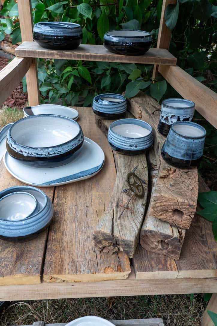 Ellips Black tassen, kommen en borden
