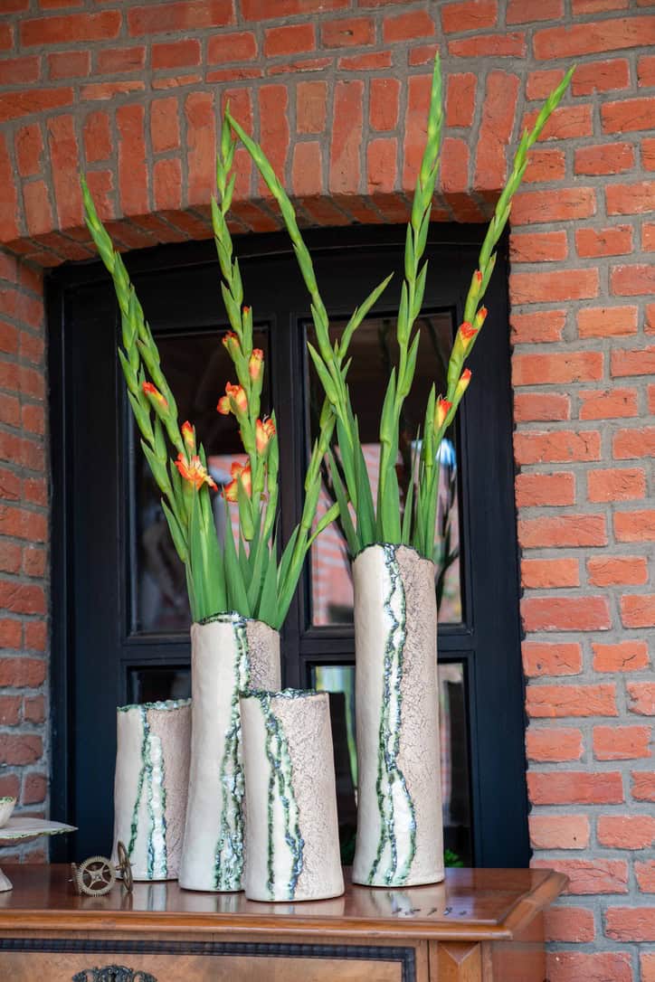 Vazen Papyrus Green met gladiolen